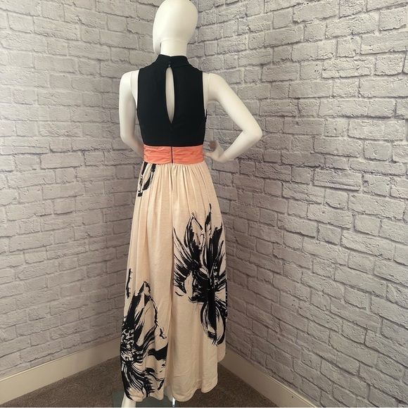 Anthropologie Moulinette Soeurs Sumi Gown 2 Black Maxi Hi Low Viscose Mock Neck - Picture 6 of 10